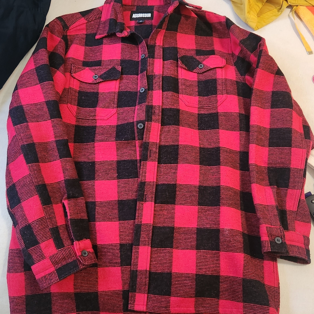 Red and Black "Wool" Style Plaid Shirt